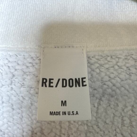 RE/DONE 70's Half Zip Sweatshirt in Off White Size Medium NWOT - Picture 8 of 10